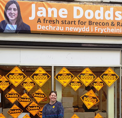 Niccola Parkes part of the Slough Lib Dem team helping Jane Dodds win the Brecon by-election