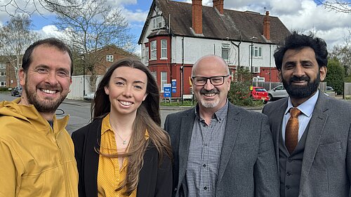 PCC Candidate Tim Bearder, PPC Chelsea Whyte, Cllr Frank O'Kelly and Cllr Asim Naveed in Elliman Ward