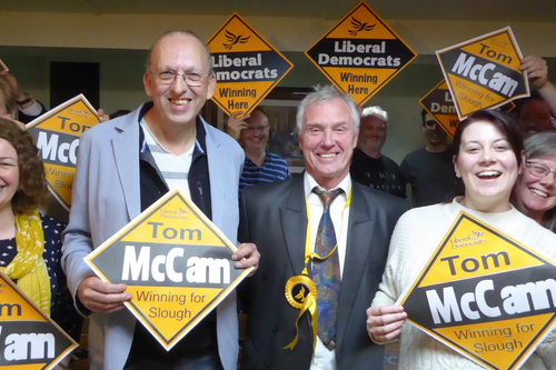 Tom McCann and supporters at his general election campaign launch event May 2017