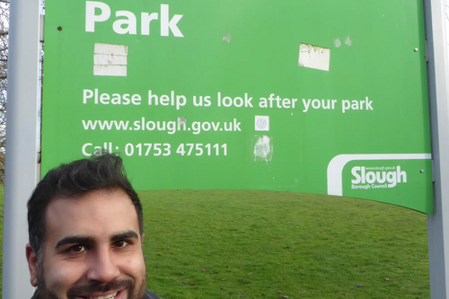 Sukh Dhillon at one of the parks in Upton