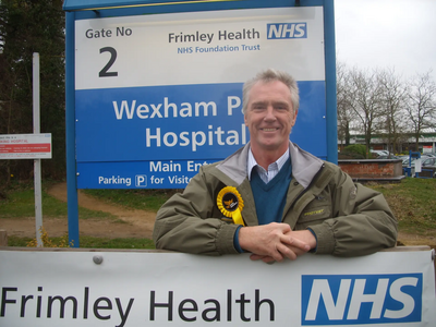 Tom McCann campaigning for better NHS funding