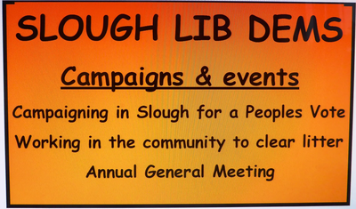 Slough Lib Dems Autumn 2018 campaigns