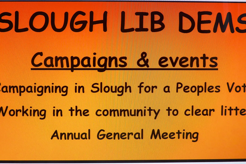 Slough Lib Dems Autumn 2018 campaigns