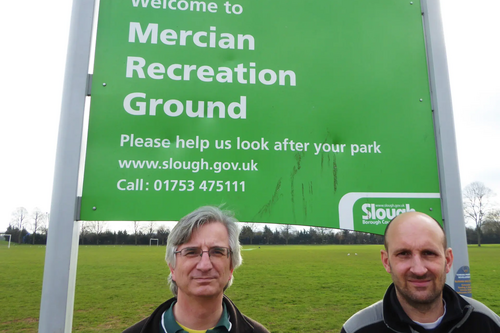 Robert Plimmer & Matthew Taylor campaigning against Labour's hike in sports pitch charges
